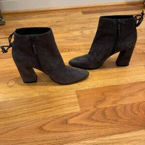 Stuart Weitzman - Slate suede Grandoise ankle bootie